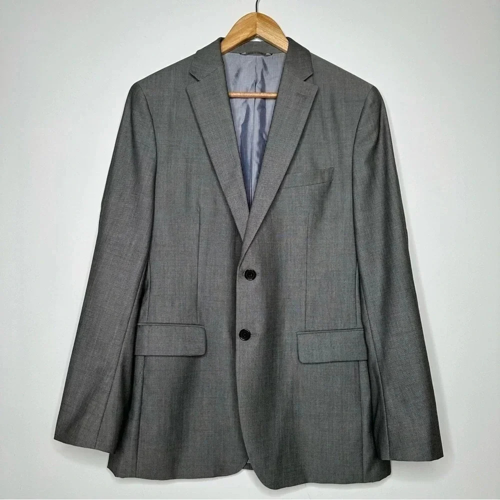Banana Republic Gray Tailored Fit Wool Blazer Size 40R